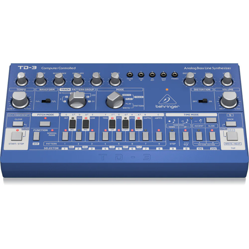 BEHRINGER TD-3-BU Analog Bass Line Synthesizer (Mavi)