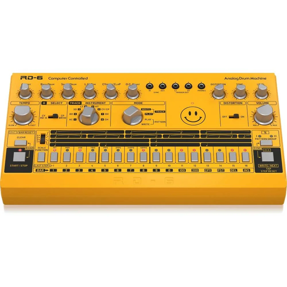 BEHRINGER RD-6-AM RHYTHM DESIGNER Analog Davul Makinesi (Sarı)