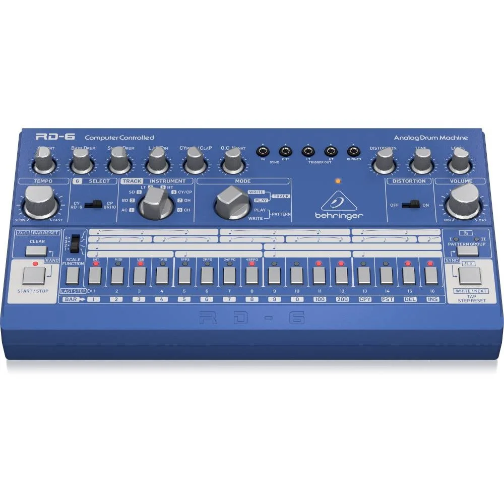 BEHRINGER RD-6-BU RHYTHM DESIGNER Analog Davul Makinesi (Mavi)