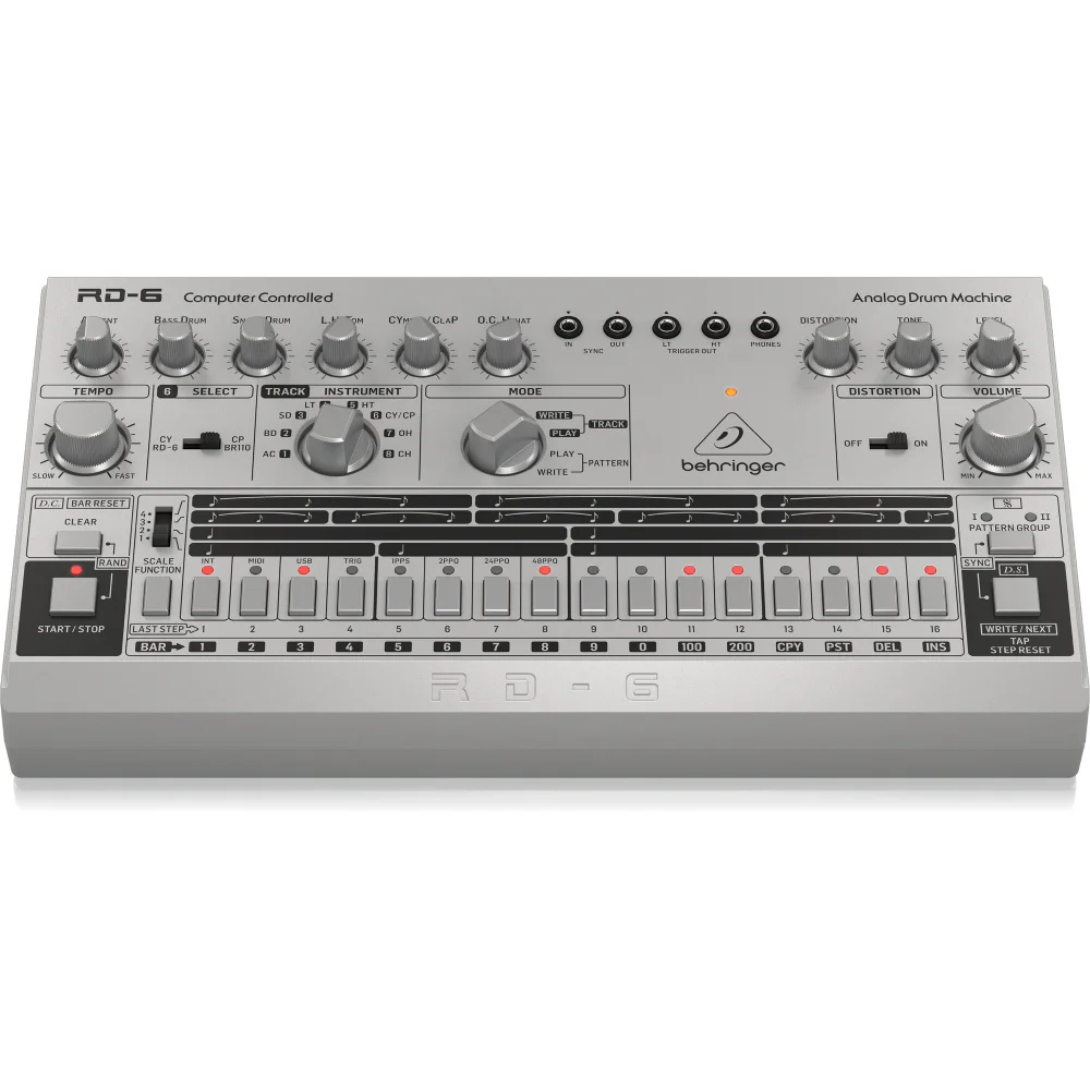 BEHRINGER RD-6-SR RHYTHM DESIGNER Analog Davul Makinesi (Gümüş Gri)