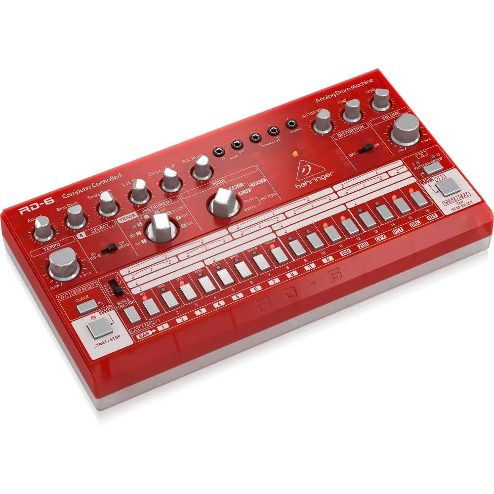BEHRINGER RD-6-SB RHYTHM DESIGNER Analog Davul Makinesi (Transparan Kırmızı)