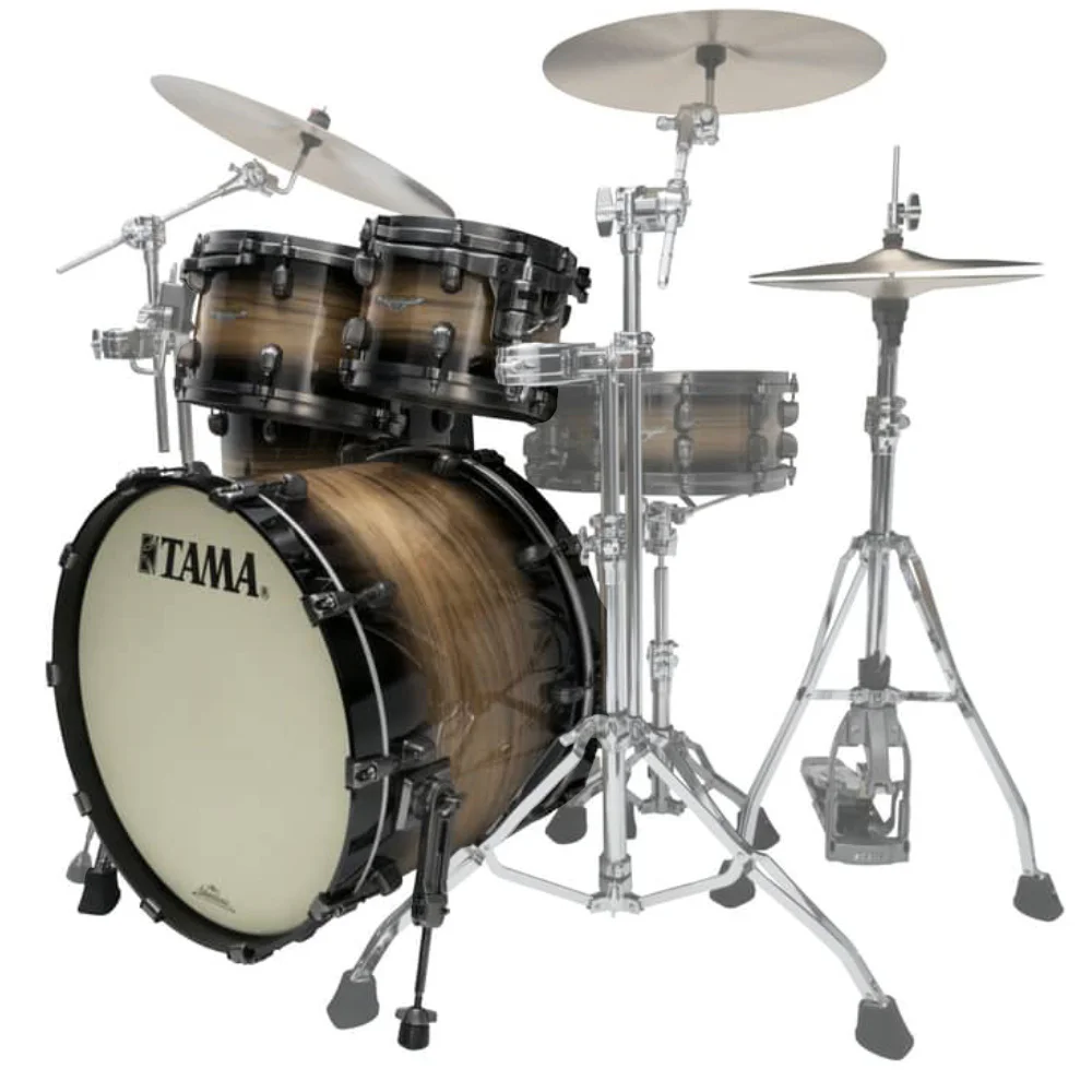 TAMA ME42TZSL-NWB - Starclassic Maple Exotic w/ Chrome Hardware Natural Pacific Walnut Burst 4 Parça (22B/10T/12T/16F) Akustik Davul Seti