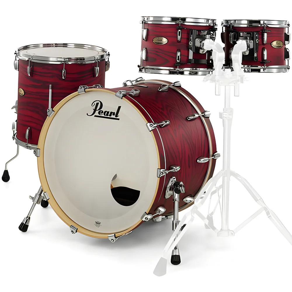 PEARL STS904XP/C847 - Session Studio Select 'Scarlet Ash' 4 Parça (20B/10T/12T/14F) Akustik Davul Seti