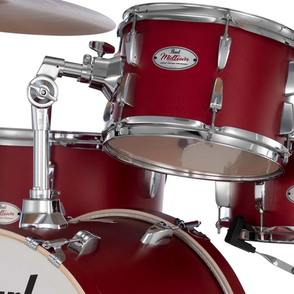 PEARL MT564/C-D747 Midtown Matte Red 4 Parça (16B/10T/13F/13S) Aksamlı Akustik Davul Seti