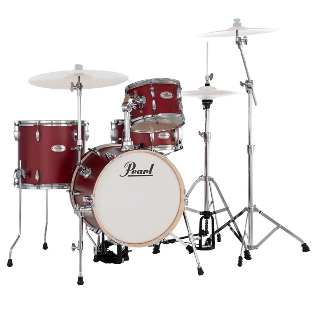 PEARL MT564/C-D747 Midtown Matte Red 4 Parça (16B/10T/13F/13S) Aksamlı Akustik Davul Seti