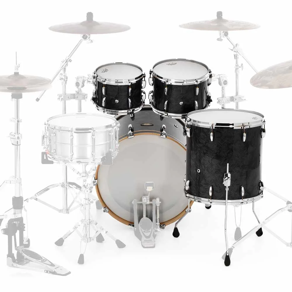PEARL MMG924XSP/C421 Masters Maple Gum Black Diamond 4 Parça (22B/10T/12T/16F) Akustik Davul Seti