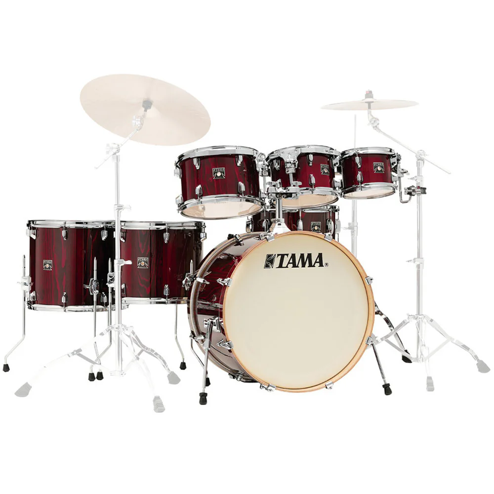 TAMA CL72RSP-GGP Superstar Classic Gloss Garnet Lacebark Pine 7 Parça (22B/8T/10T/12T/14F/16F/14S) Akustik Davul Seti