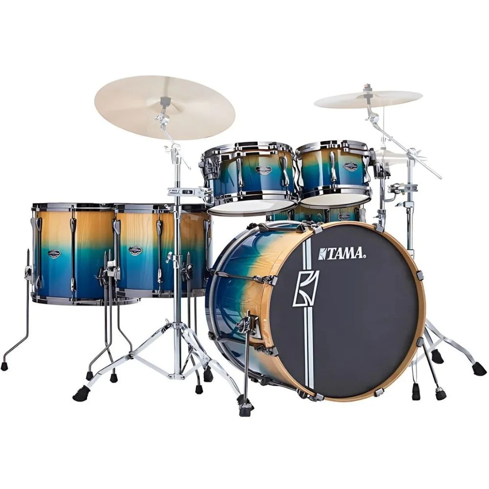 TAMA ML62HZBSP-PFP Limited Superstar Sapphire Fade Hyper-Drive 6 Parça (22B/14S/10T/12T/14F/16F) Akustik Davul Seti
