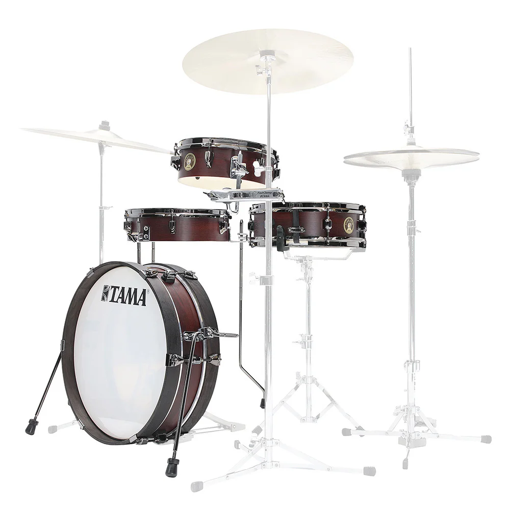 TAMA LJK48PBN-BWW Limited Club-JAM Pancake Burgundy Walnut Wrap 4 Parça (18B/10T/13F/12S) Akustik Davul Seti