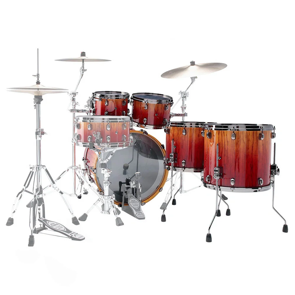 TAMA WBS52RZBBS-VBF Starclassic Walnut/Birch Vermilion Bosse Fonce Fade 5 Parça (22B/10T/12T/14F/16F) Akustik Davul Seti