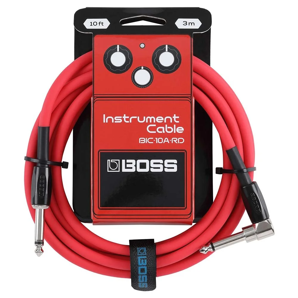 BOSS BIC-10A-RD Düz/L Uç 3 Metre Kırmızı Enstrüman Kablosu