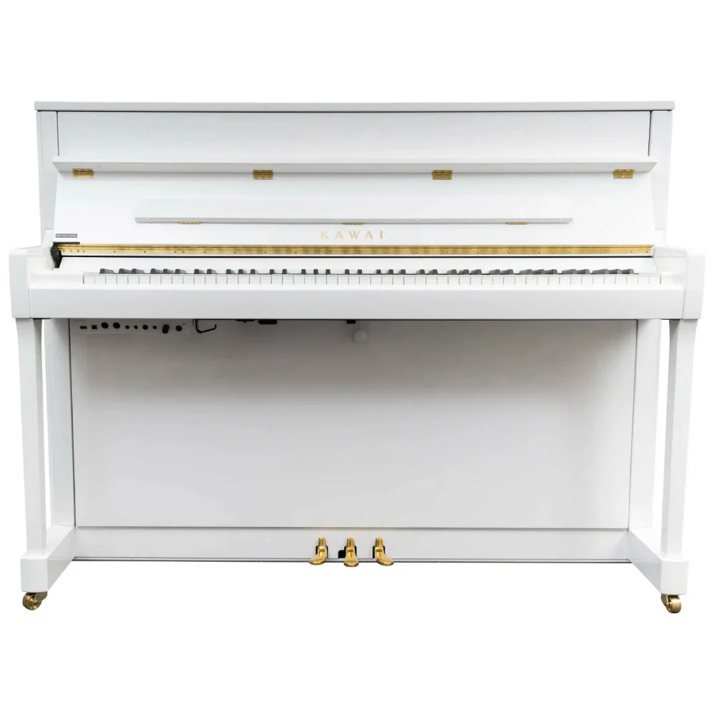 KAWAI K-200 ATX4 WH/P Parlak Beyaz 114 CM Silent Duvar Piyanosu
