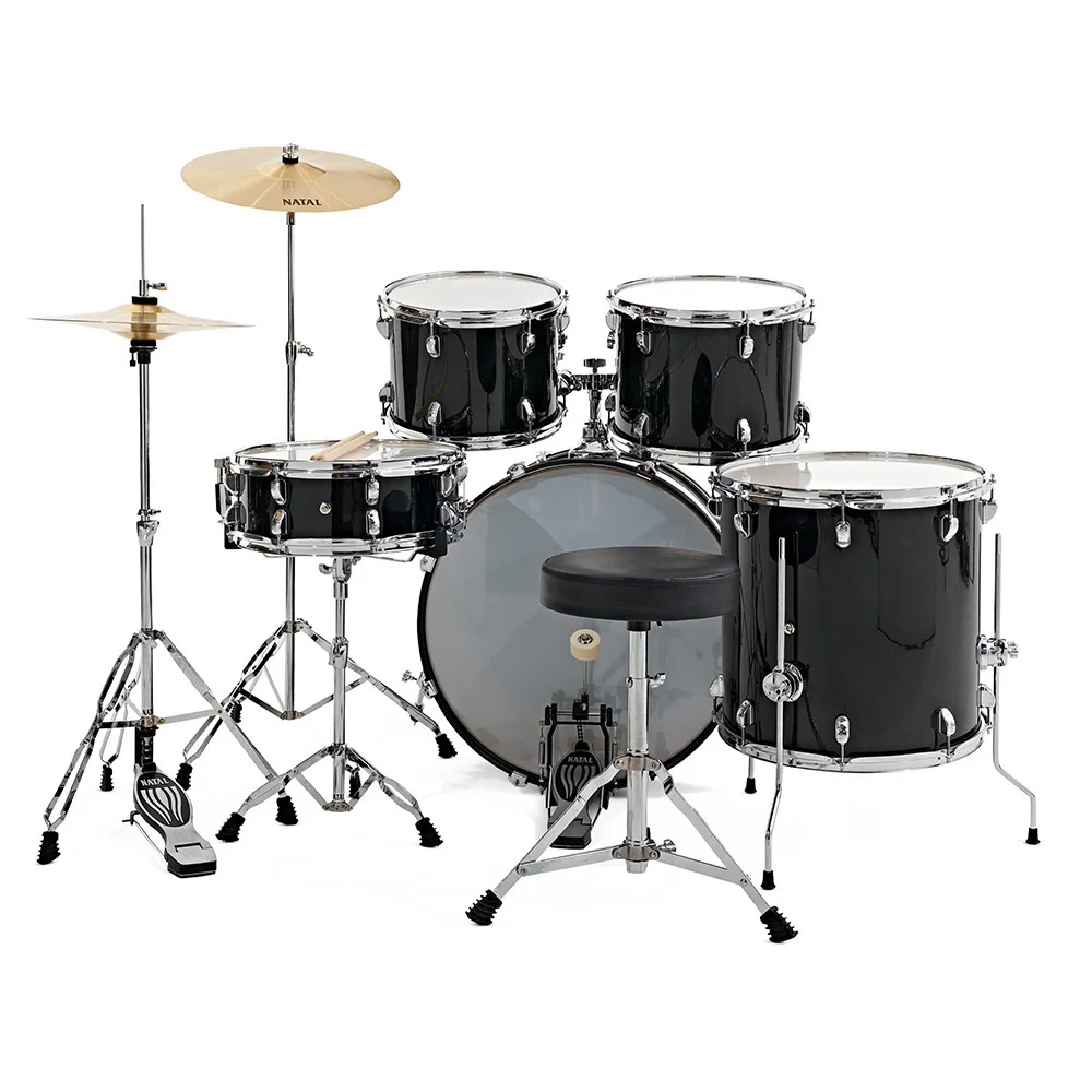 NATAL K-DN-UF22-BK DNA Black 5 Parça (22B/10T12T/16F/14S) Aksamlı ve Zilli Akustik Davul Seti