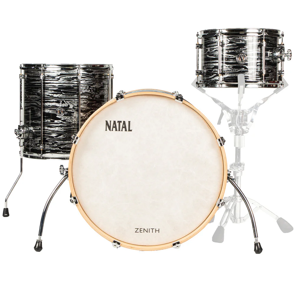 NATAL KZN-TR-FBK Zenith Forge Black 3 Parça (22B/12T/16F) Akustik Davul Seti