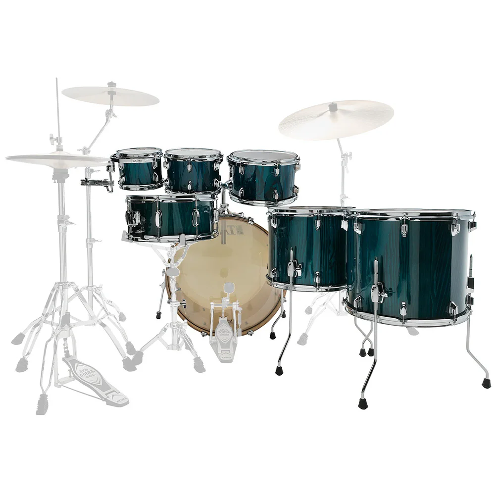 Tama CL72RSP-GHP Superstar Classic Gloss Sapphire Lacebark Pine 7 Parça (22B/8T/10T/12T/14F/16F/14S) Akustik Davul Seti