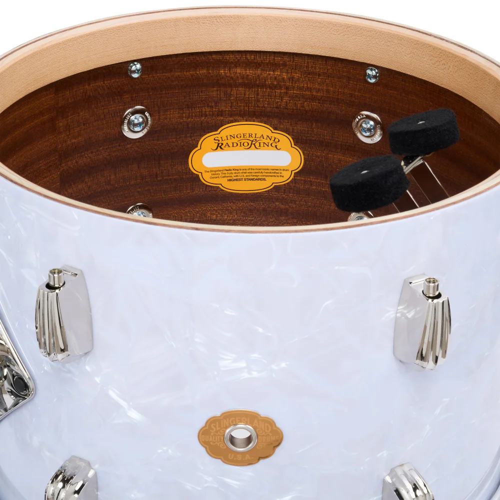 SLINGERLAND Radio King Outfit White Marine Pearl Wrap 5 Parça (22B/10T/12T/16F/14S) Akustik Davul Seti