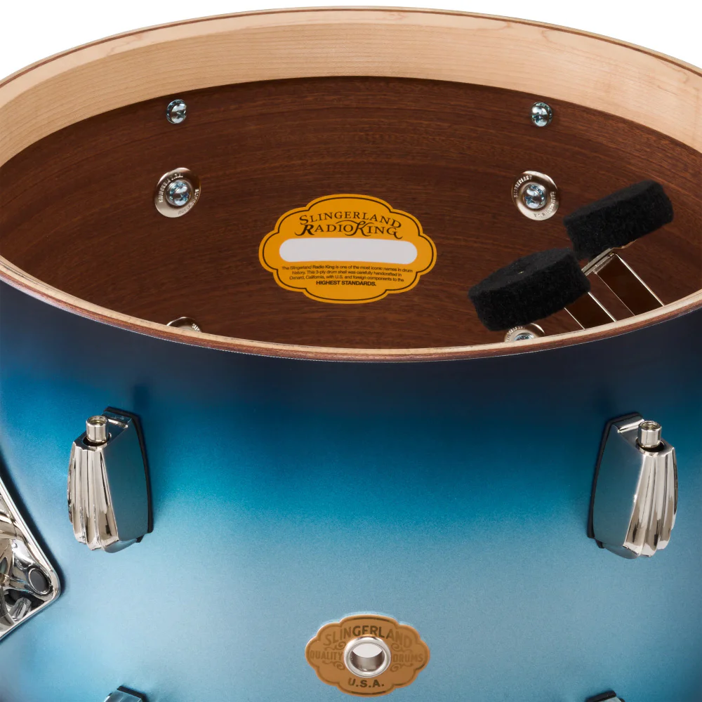 SLINGERLAND Radio King Outfit Blue & Silver Lacquer 4 Parça (18B/12T/14F/14S) Akustik Davul Seti