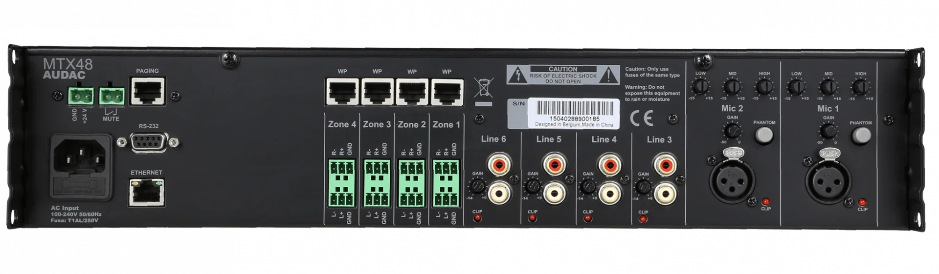 Audac MTX48 4-zone audio matrix