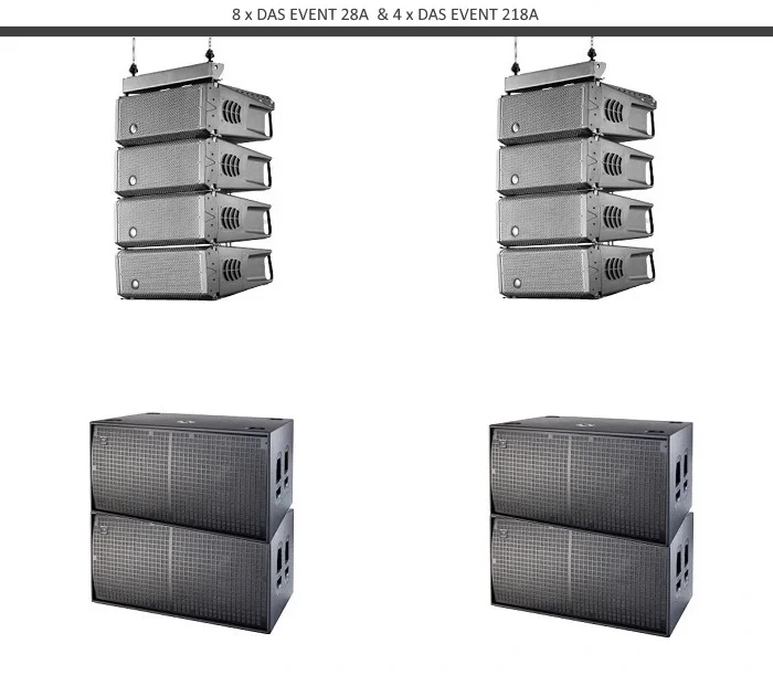 DAS AUDIO EVENT SET 8 x Event28A + 4 x Event-218A + 2 x Fly Bar Line Array Set (SKU:26082)