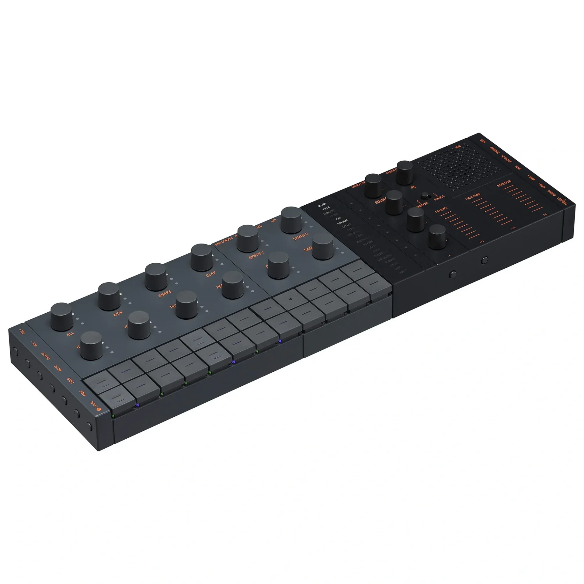 ​​​​​​​Yamaha Seqtrak Mobile Music Idea Station Synthesizer (Black &amp; Grey)