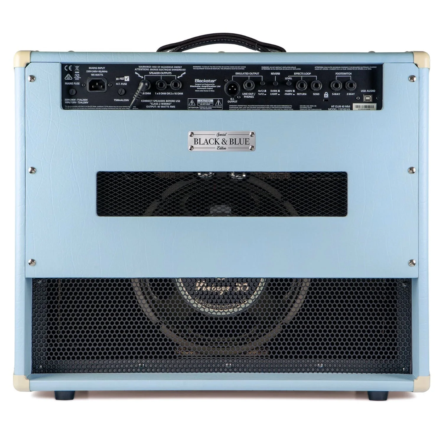 Blackstar HT Club 40 Mark II 12'' 40-Wtt Tube Combo Amp (Black &amp; Blue Edition)