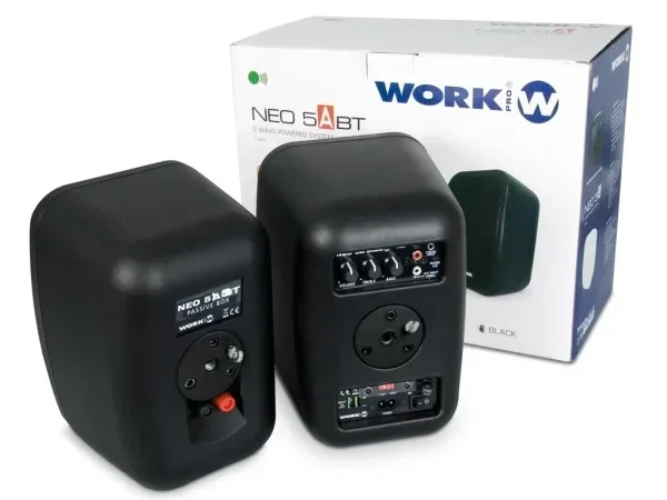 Work NEO-5A BT (Siyah) 5" Aktif+Pasif İkili Duvar Hoparlörü Seti Bluetooh'lu