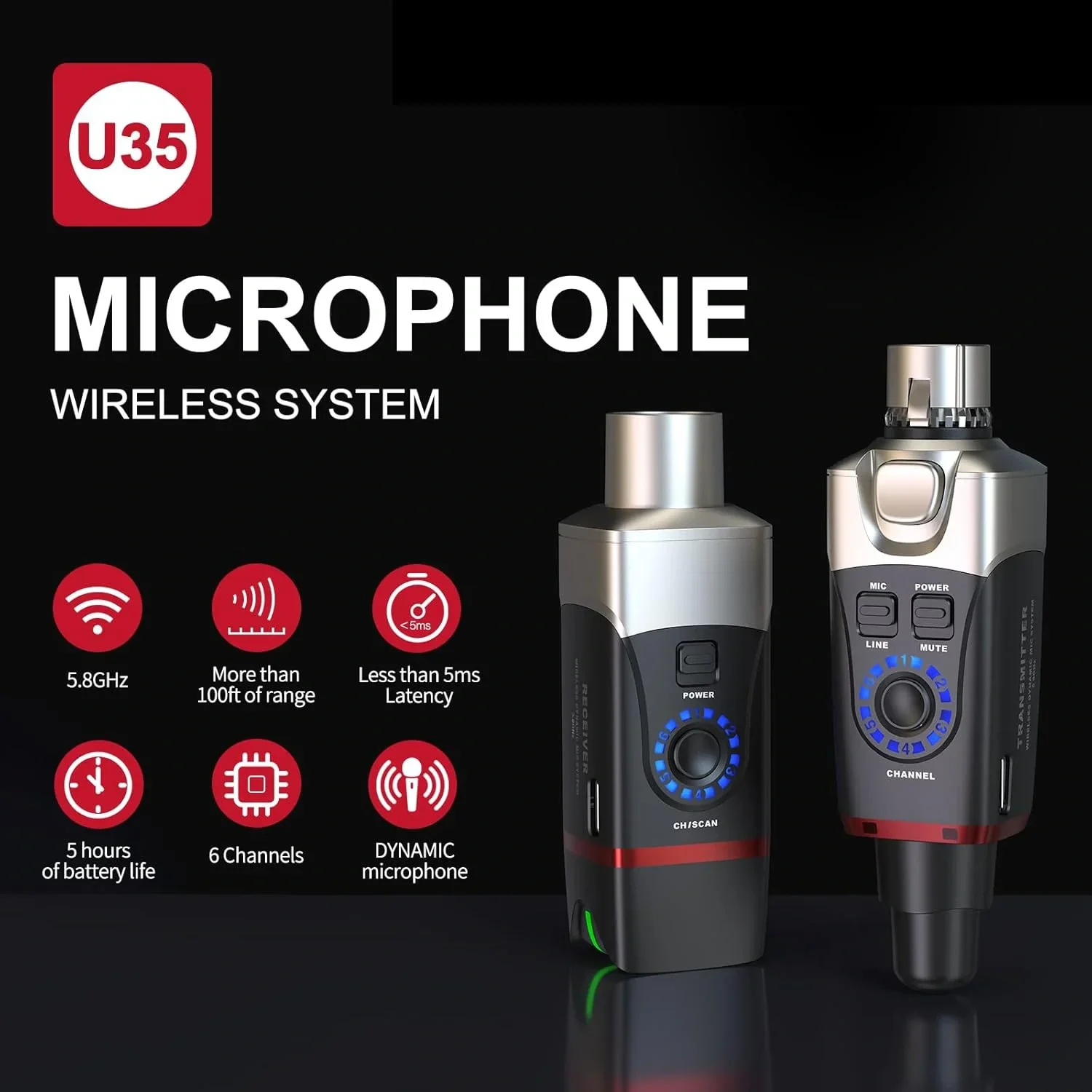 Xvive XV-U35R 5.8Ghz Kablosuz Mikrofon Sistemi - Sadece Alıcı
