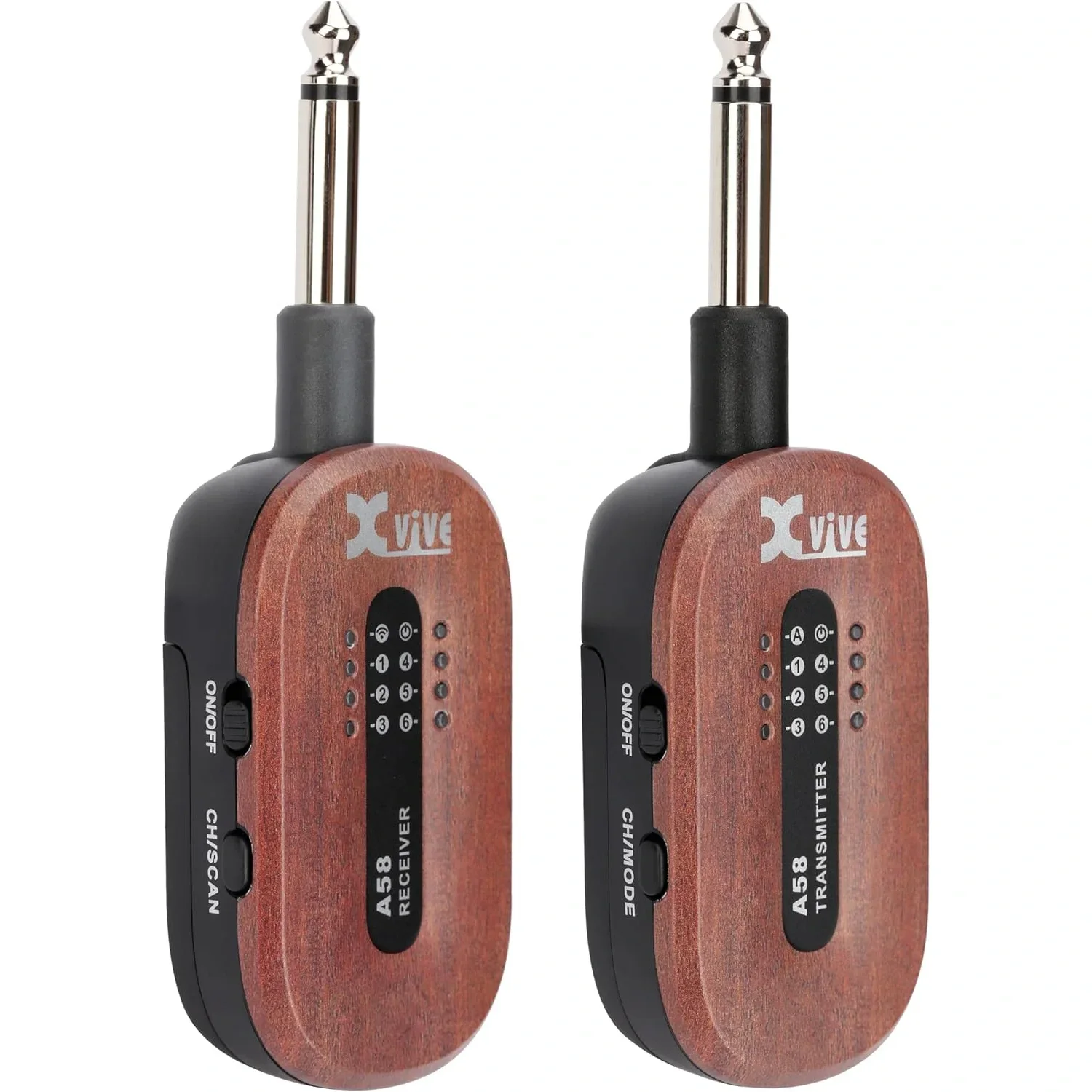Xvive XV-A58B 5.8GHZ Kablosuz Enstrüman Seti, Gitar Bağlantı Sistemi - Maun