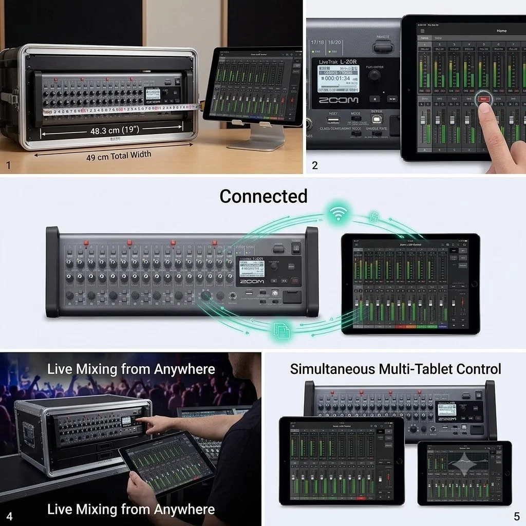 Zoom LiveTrak L20R 20 Kanal Rack Tipi Dijital Mikser