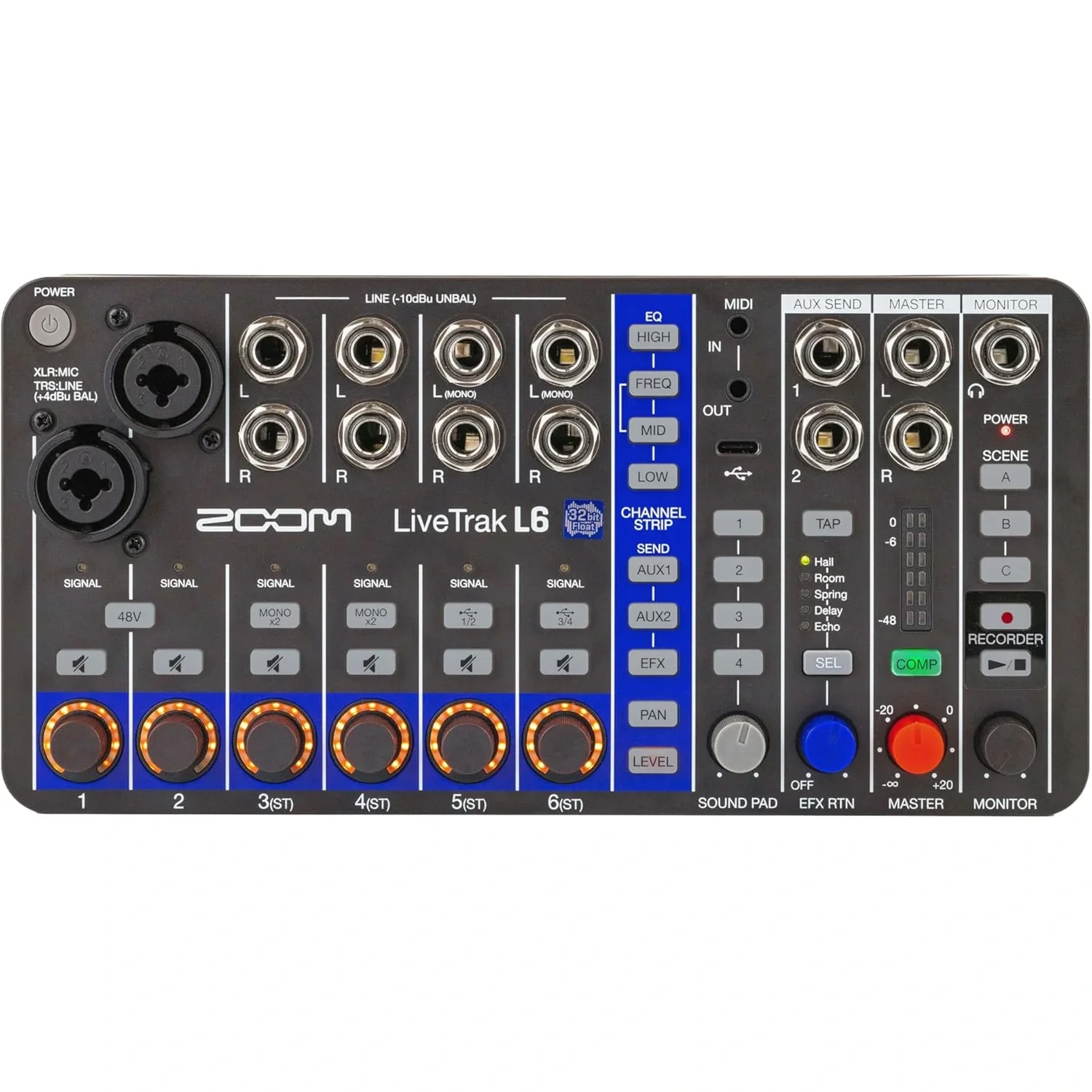 Zoom LiveTrak L6 10-Kanal Compact Dijital Mikser