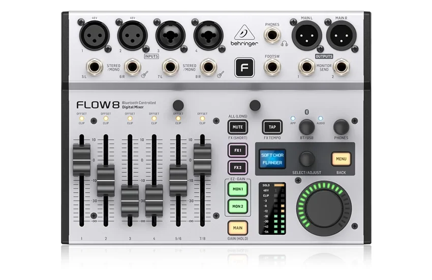 ***webde görünmüyor **** Behringer FLOW 8 8-Input Dijital Mikser with Bluetooth Audio and App Control
