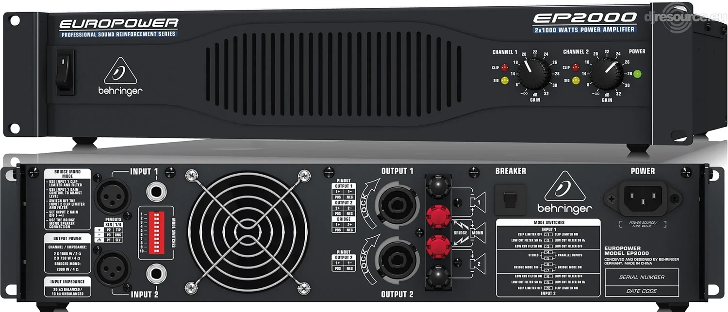 Behringer EP2000 2x750W/4-ohm Power Amplifikatör
