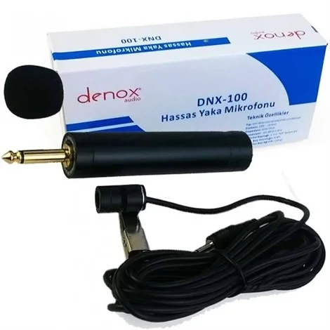 **** üretilmiyor *** Denox DNX-100 Yaka Mikrofonu, 1,5 Volt AA Pil, 4m kablo