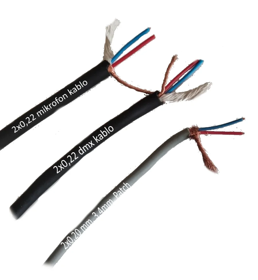 Denox DNX-BA 20 İnce Mikrofon Sinyal Kablosu 2x0,20 mm. 3.4mm. dış çap (47 metre)