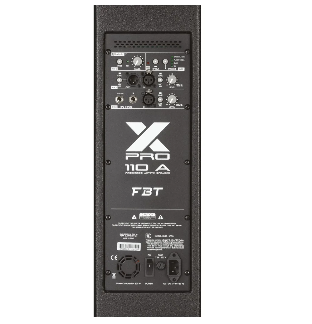 FBT X-PRO 110A | Prosesörlü Aktif Hoparlör - 10" + 1" -1200Wrms- 80°Hx50°V -
Plywood cab
