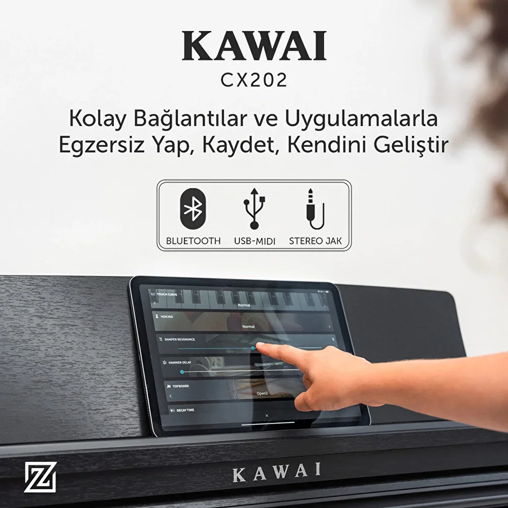 KAWAI CX202B Siyah Dijital Piyano (Tabure&amp; Kulaklık Hediyeli) ***