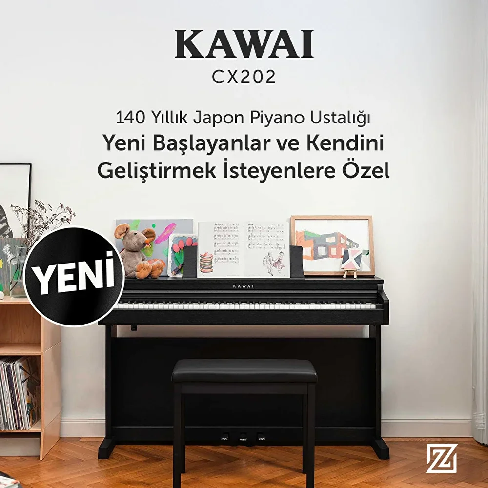 KAWAI CX202B Siyah Dijital Piyano (Tabure&amp; Kulaklık Hediyeli) ***