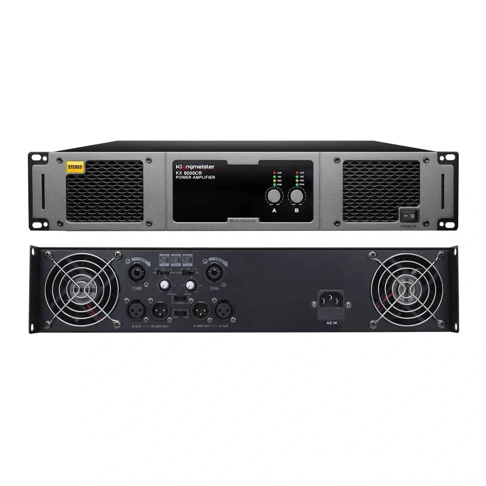 K.Meister KX8000CR 2x1300W/4-ohm H-Class Power Amplifikatör with crossover