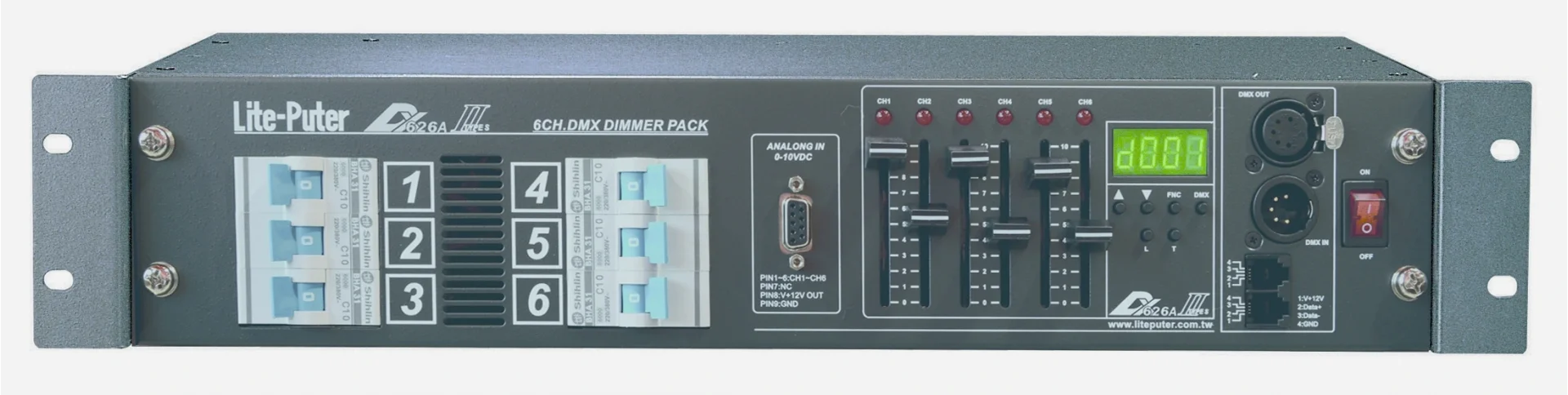 Lite Puter DX-626 6-kanal Dimmer, 6x20A