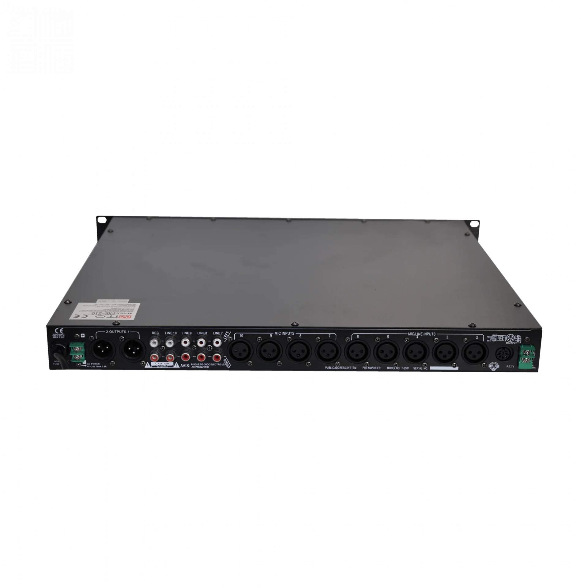 MITO PRE 210 Preamp Mixer 10 Giriş, 2 Çıkış, 5 Mik, 3 Hat, Chime, Priority