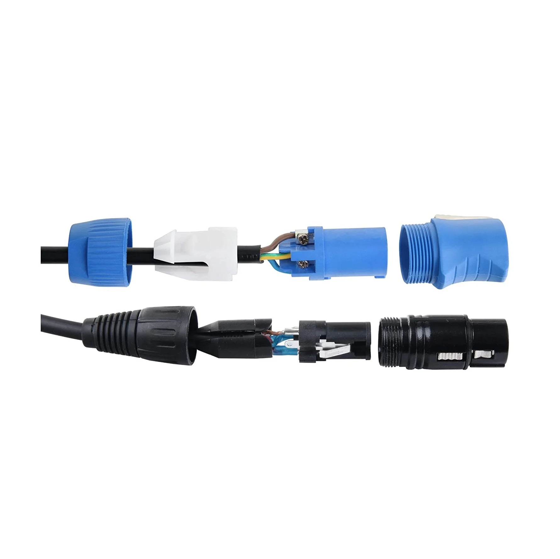 Metex DMX-PCA15xx Hybrid DMX &amp; Aktif Hoparlör Kablosu 1.3-metre (3x1,5mm + 2x0.22)