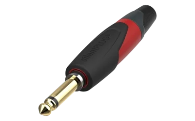 Neutrik NP2XX-SILENT Mono 6.3mm. Civi Jack, Kırmızı Renk, Gold Plated