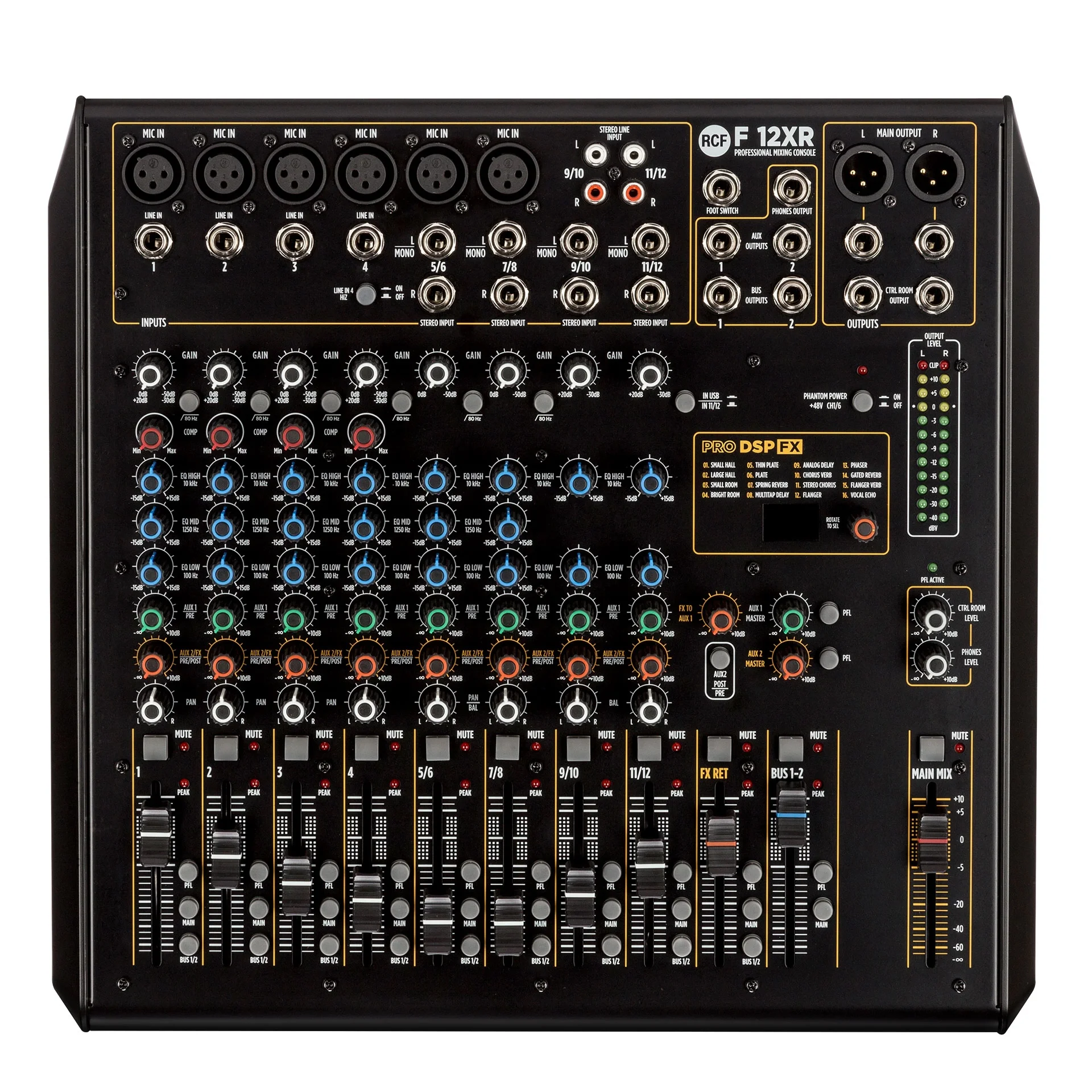 RCF F 12XR 12 Kanal Ses Mikseri 6 Mikrofon 4 Stereo Kanal