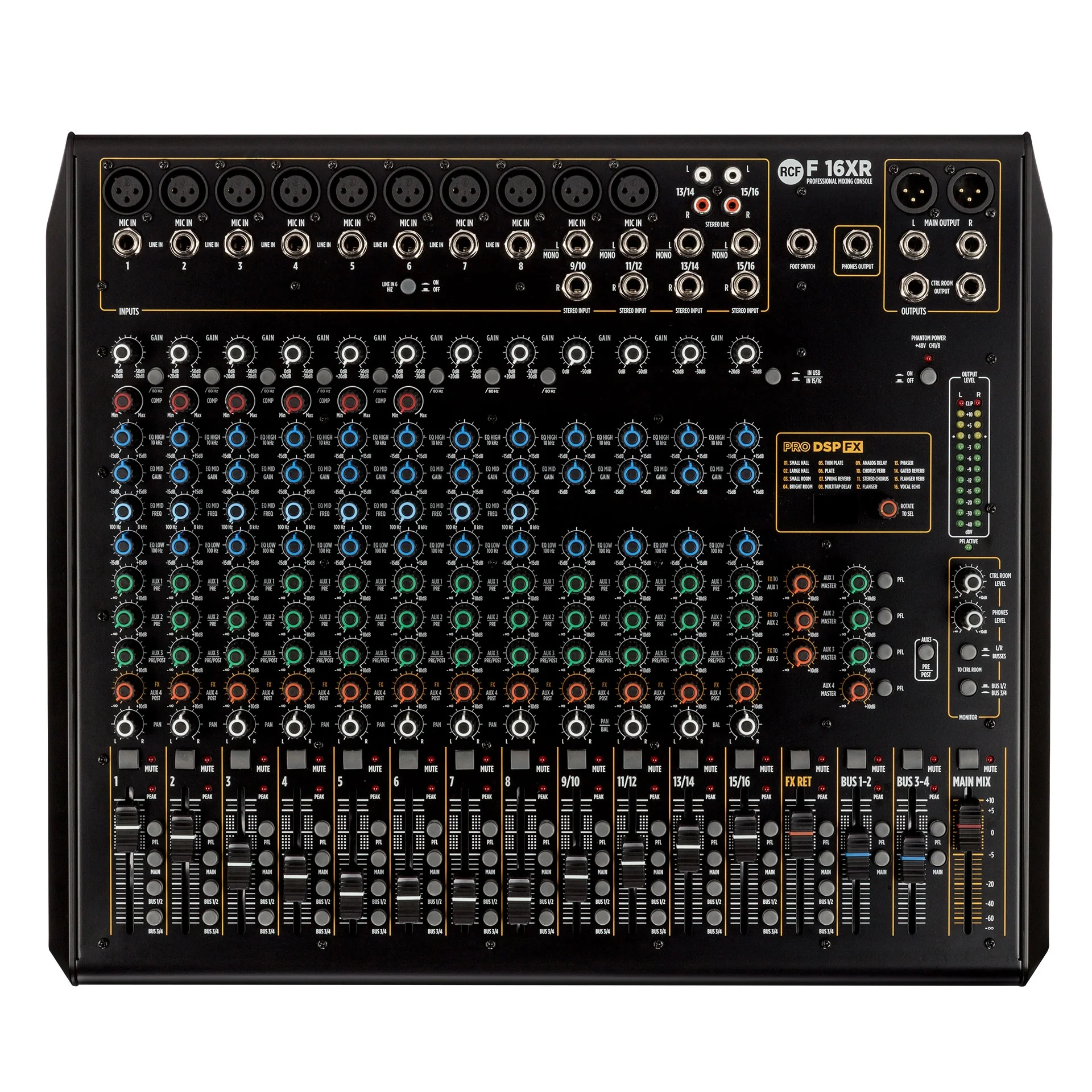 RCF F-16XR 16-kanal Ses Mikseri 10 Mikrofon 4 Stereo Kanal