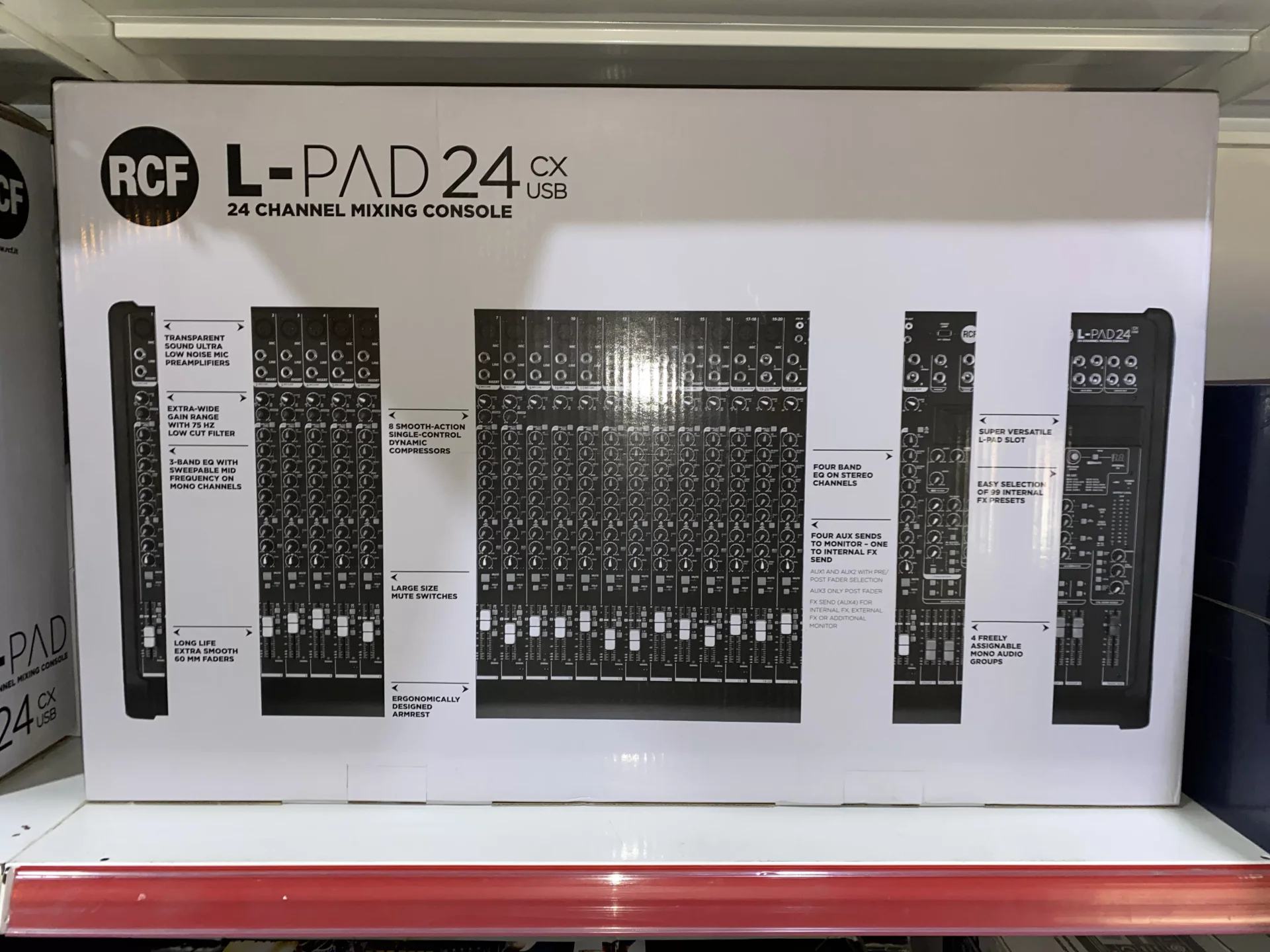 RCF L-PAD 24CX USB 24-kanal Efektli Ses Mikseri, 4 Aux