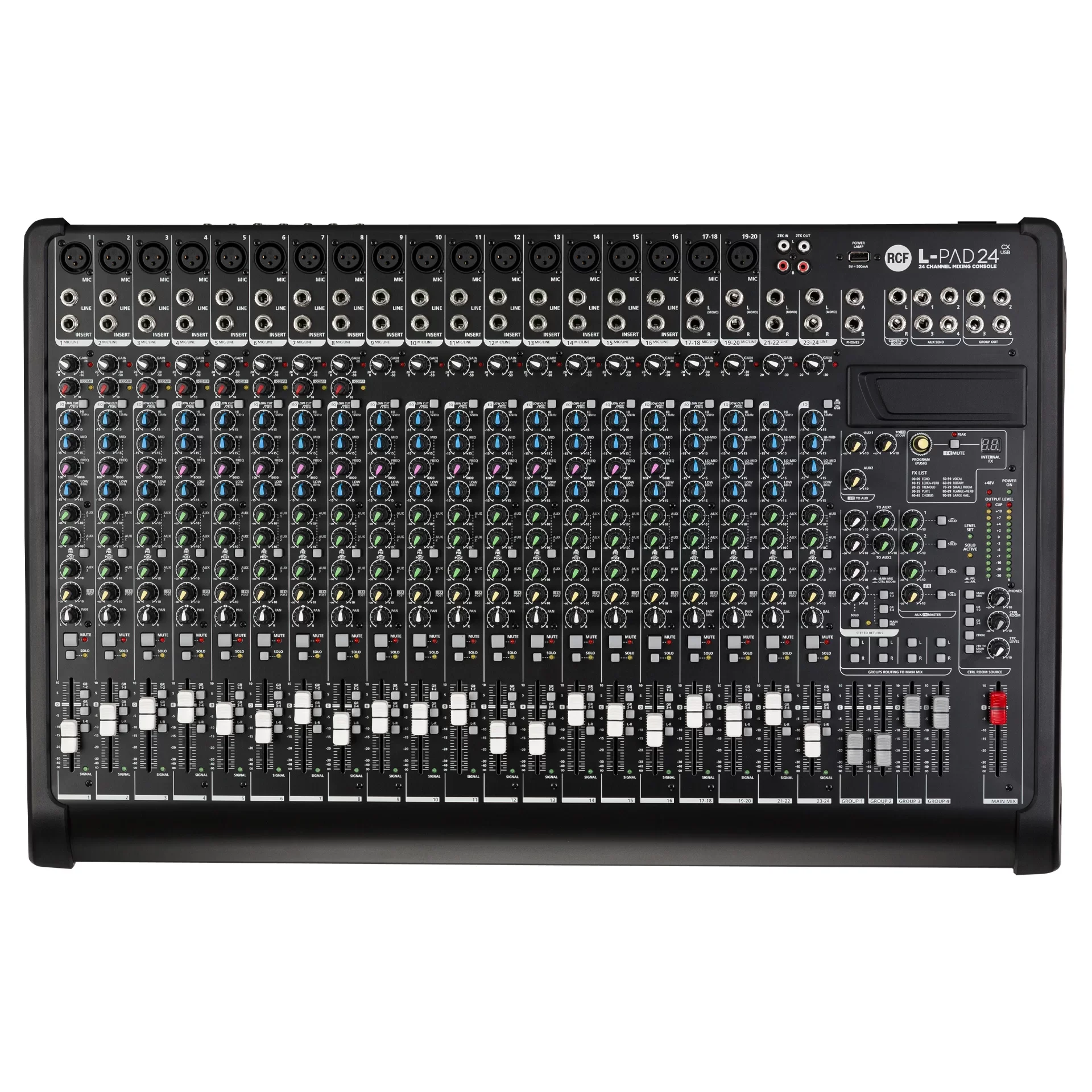RCF L-PAD 24CX USB 24-kanal Efektli Ses Mikseri, 4 Aux