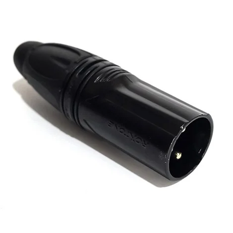 Roxtone RX3M-BG 3 Pin Erkek XLR Kablo Tipi, Altın Kaplama Kontak, Black