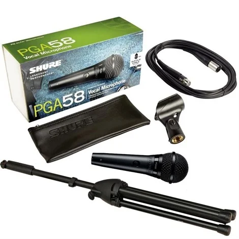 SHURE PGA58-BTS Dinamik Vokal Mikrofonu, Cardioid + Stand