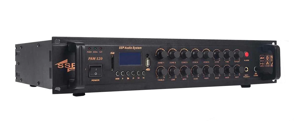 SSP PAM 120 120W/100V, 5-zone Mikser Amfi | USB Bluetooth FM
