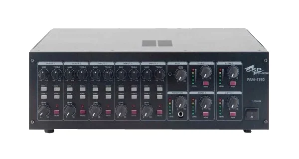 SSP PAM 4150 QUAD 4x150W/100V, 4 Zone Matrix Mikser Amfi